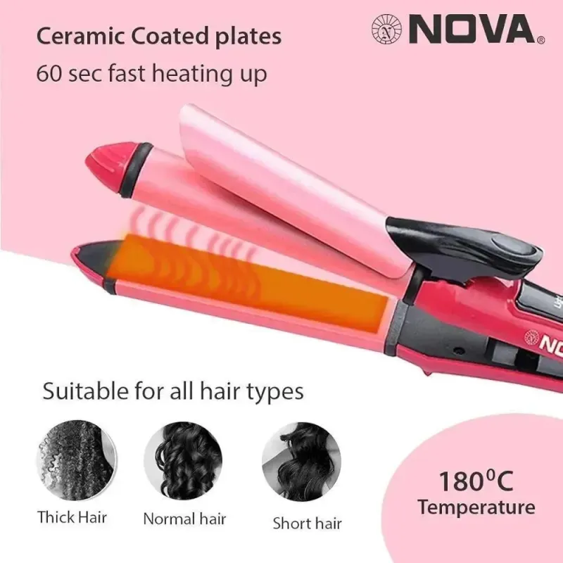 2 In 1 Nova Hair Straightner And Curler – close-up of the details