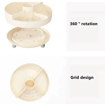 360 Degree Rotating Storage & Organization Makeup Storage Cosmetics Display Stand & Makeup Storage Box – front view