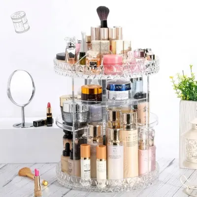 360 Rotating Makeup Organizer Acrylic Storage Stand