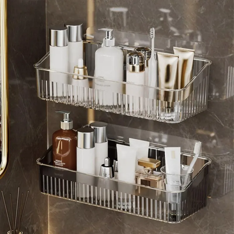 Acraylic Wall Mounted Bathroom Shelf – side view