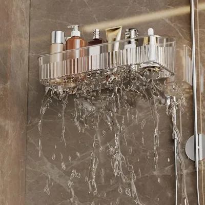 Acraylic Wall Mounted Bathroom Shelf – front view
