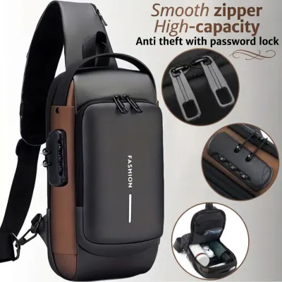 Anti Theft Sling Bag with USB Port & Password Lock