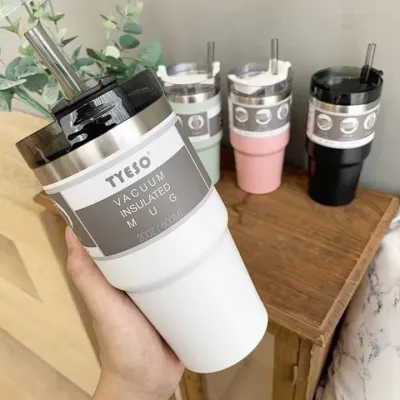 Coffee mug Double wall hot&cold large capacity insulated *vacuum Tumbler* With strow portable mug.