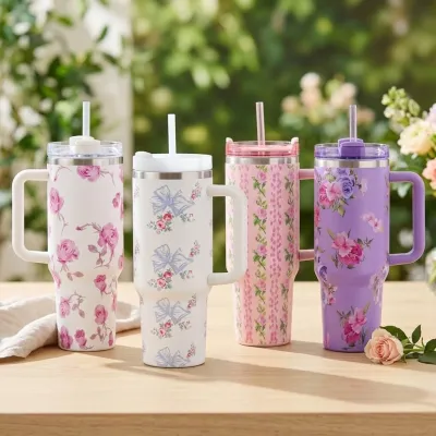 Florence Printed Tumbler 1200ml - Floral Travel Mug