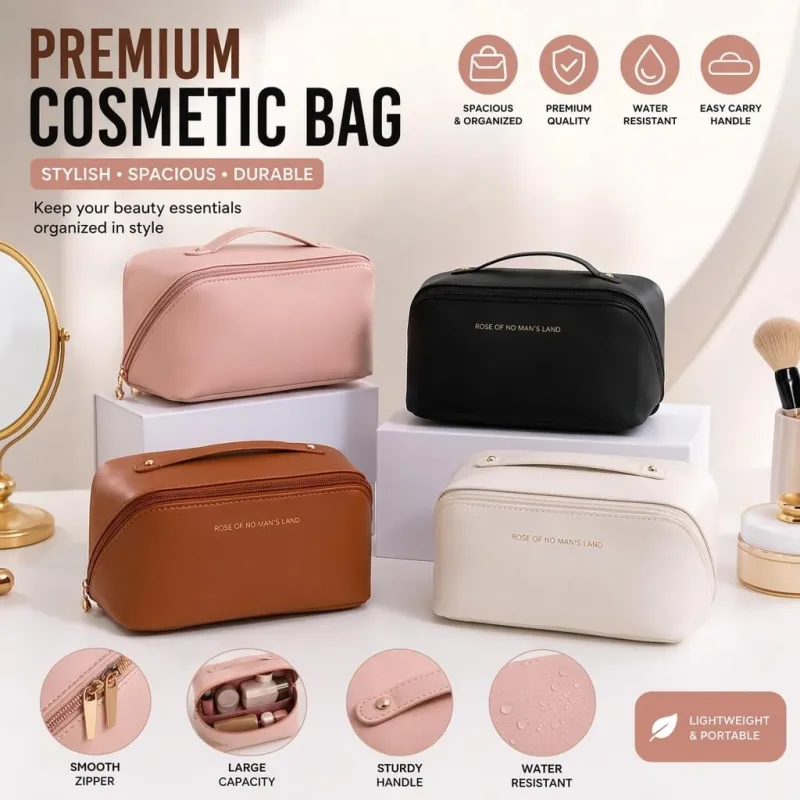 Leather Cosmetic Pouch – side view