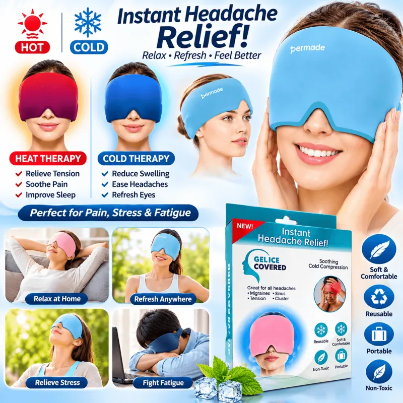 Migraine Relief Cap - 360 Hot and Cold Therapy Gel Wrap – wearable gel migraine relief cap