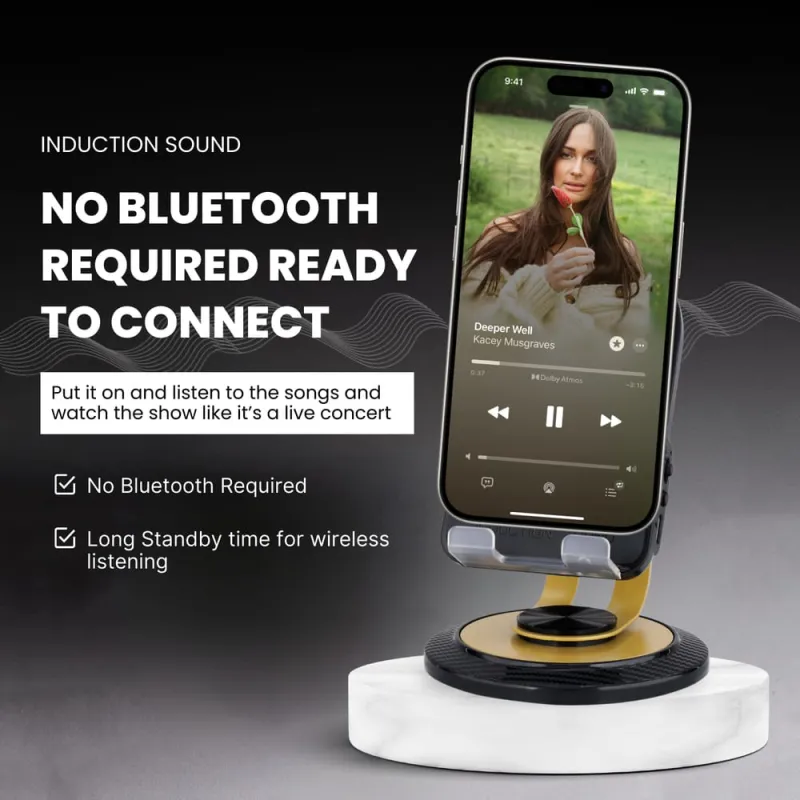 Mobile Stand with Wireless Speaker – side view