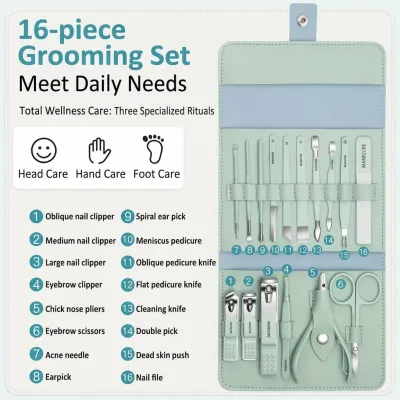Nail Care Kit 16 Pcs – close-up of the details