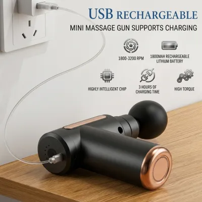 Rechargeable smart facial gun massager – close-up of the details