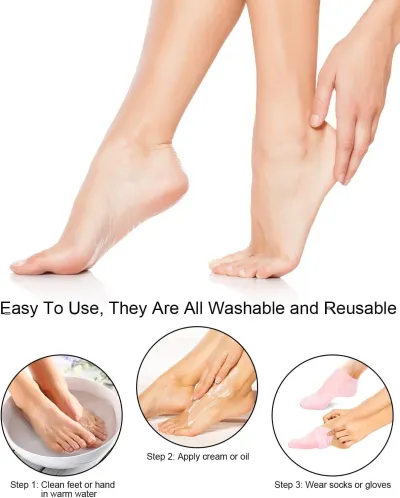 Silicone Gel Socks for Dry Cracked Heels – worn on foot for crack care