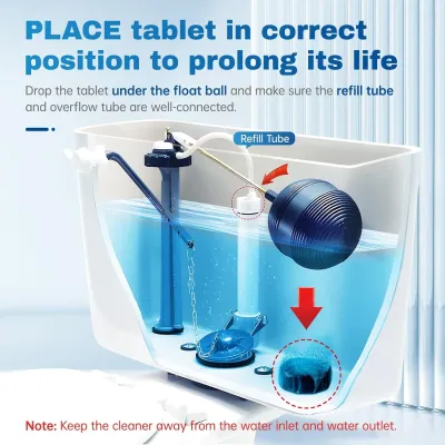 10Pcs Toilet Cleaner Tablets Blue Bubble Tank Cleaner – with its packaging