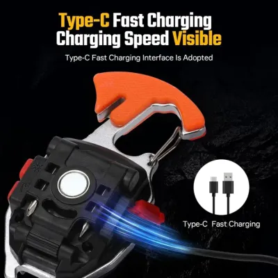 Rechargeable 6-in-1 Keychain Flashlight – 500 Lumens, Magnetic Base & Multi-Function LED Light