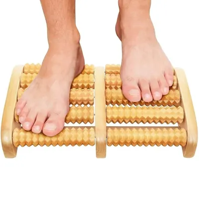 Wooden Foot Massage Roller – Traditional Natural Wood Foot Massager for Relaxation & Daily Foot Care